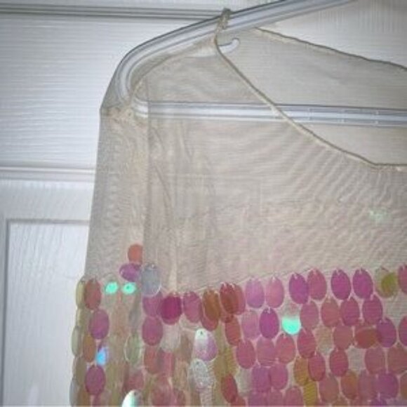 kanvas Sequin Blouse - Cream & Pink, L - Picture 2 of 5